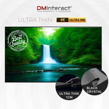 DMInteract 140″ 16:9 4K Thin Frame Black Crystal ALR Projector Screen – for Normal/Long Throw Projectors High‑Gain Ambient Light Rejecting Display