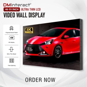 DMInteract 55" 1.8mm Bezel Width 4K Supported High Resolution Ultra Thin LCD Video Wall Display With Wall-Mounted Bracket