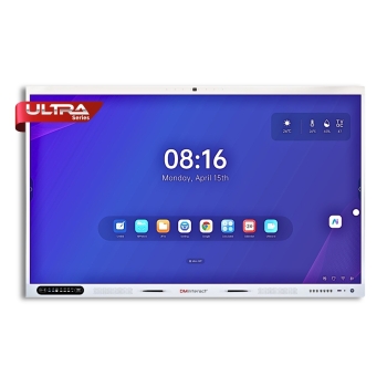 DMInteract Ultra Series 98" 4K+8K Upto 40 Touch Point With Built-In 48MP Camera, 8 Array Microphone, 20W Dual Speakers, NFC & Fingerprint Smart Interactive Flat Panel Display With 16GB RAM 256GB ROM Android 13 And OPS Module (Optional)
