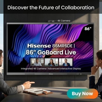 Hisense 86MR6DE 86” GoBoard Live With Integrated 4K Camera Advanced Interactive Display